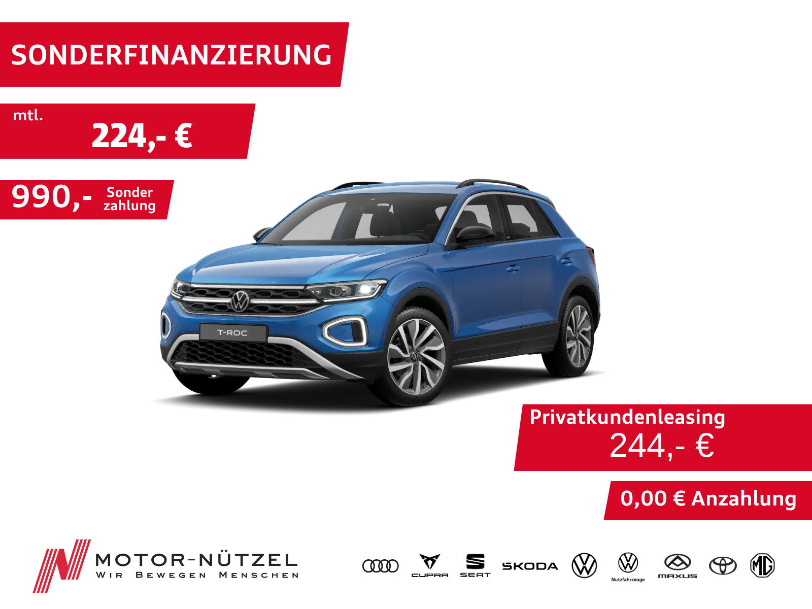 VW T-Roc 1.0 TSI MOVE LED+NAVI+APP+ACC+SHZ+PDC+RFK