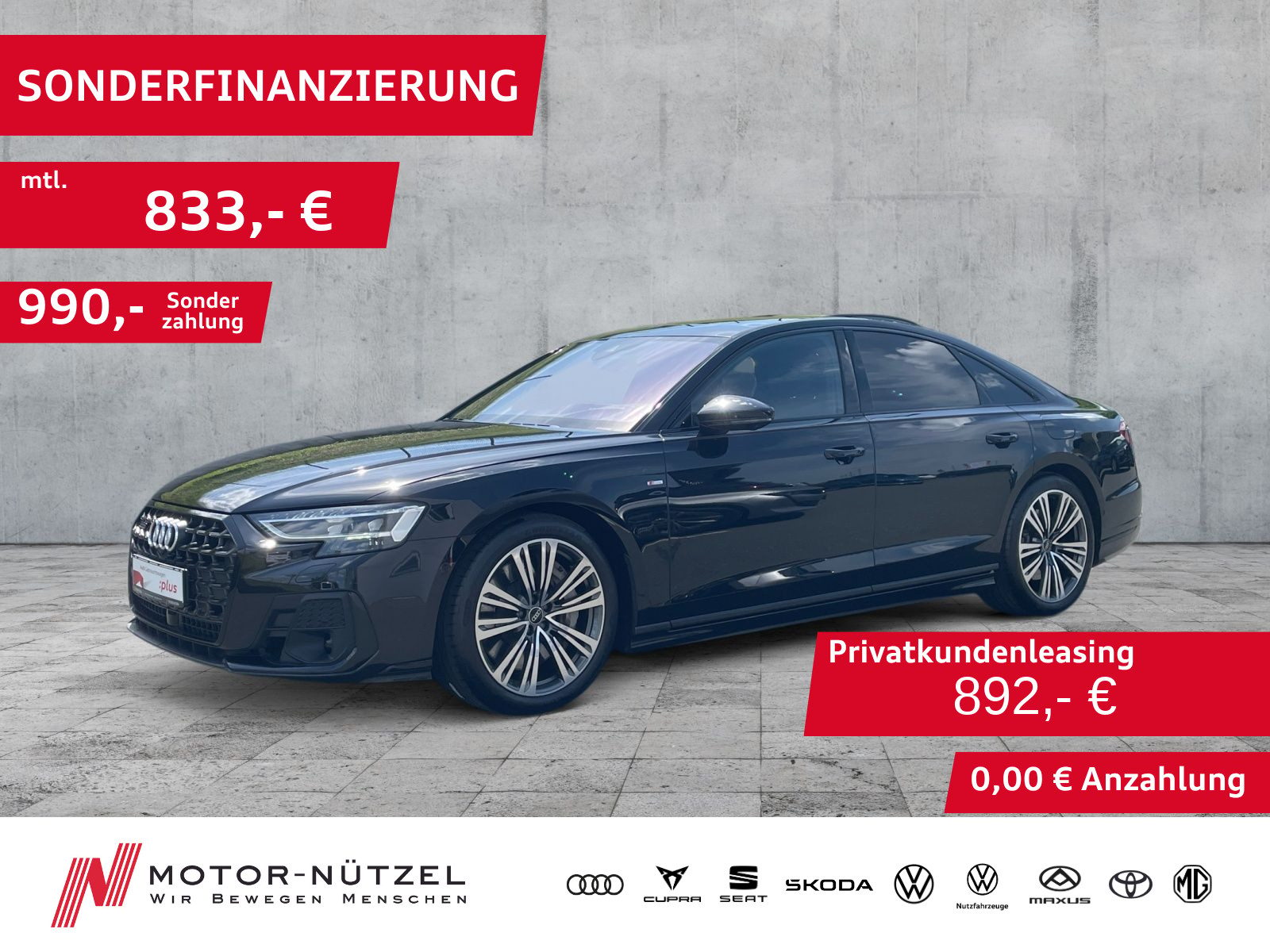 AUDI A8 60 TFSI e S-LINE MATRIX+NAVI+ACC+SHZ+PDC+PANO