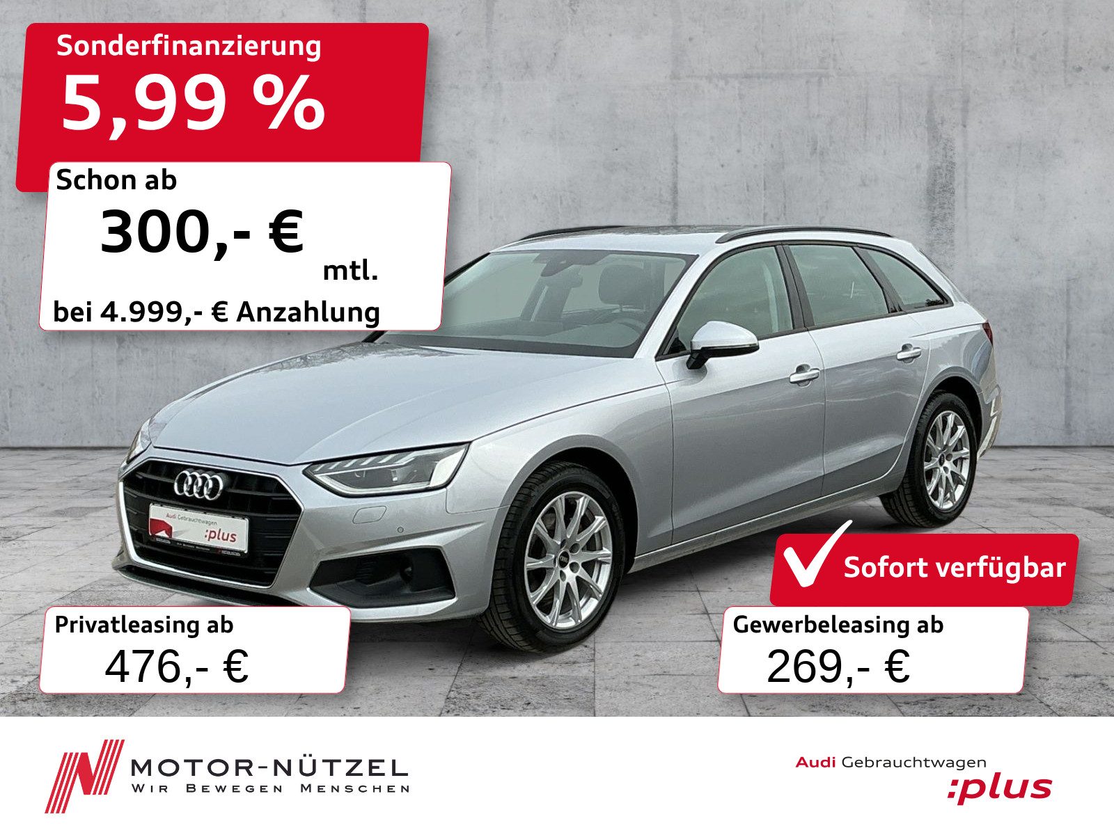 AUDI A4 Avant 30 TDI S-TR LED+NAVI+RFK+ACC+SHZ+17"LM