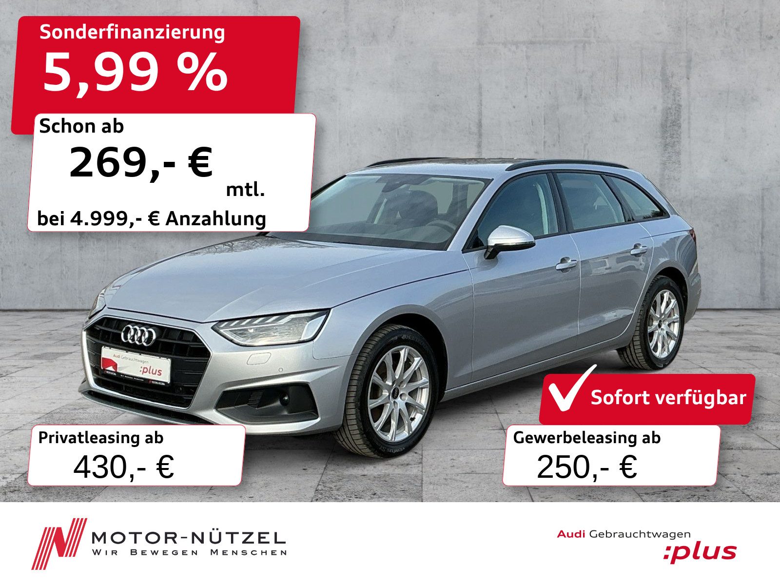 AUDI A4 Avant 30 TDI S-TR LED+NAVI+RFK+ACC+SHZ+17"LM