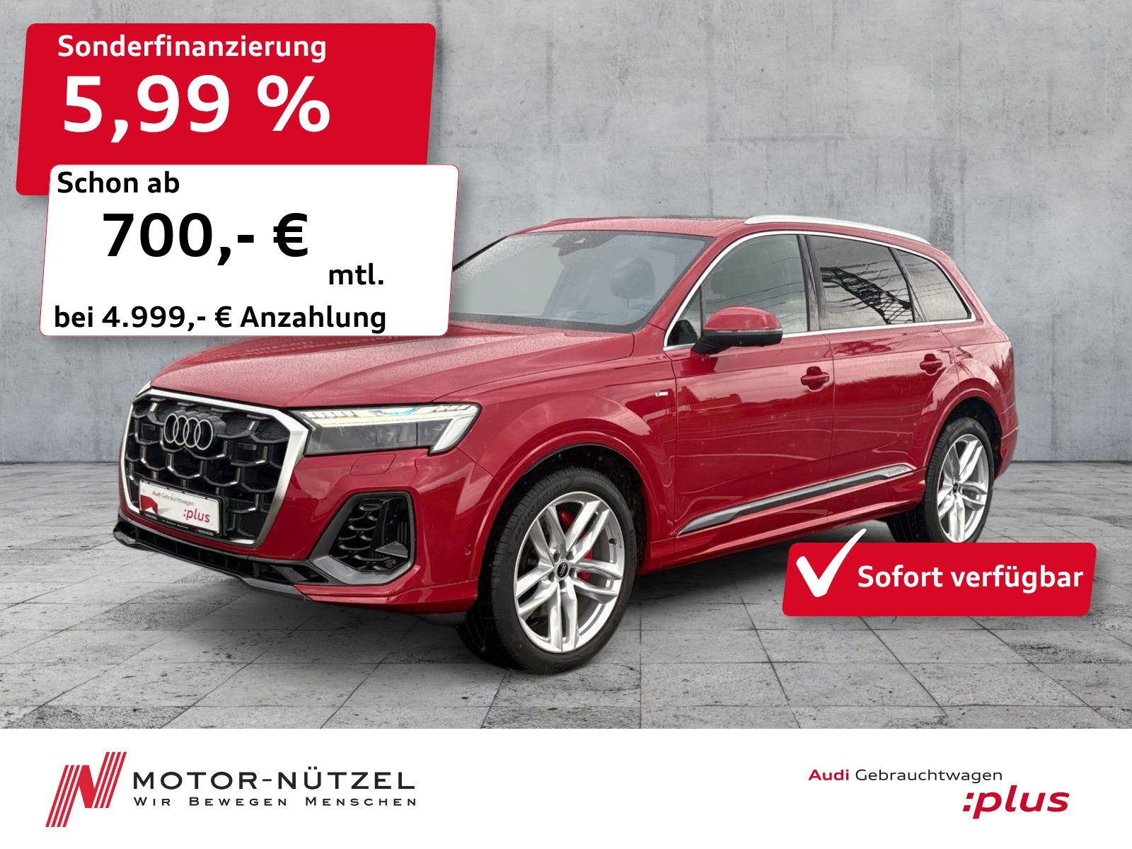 AUDI Q7 55 TFSI QU S-LINE MATRIX+HuD+B&O+AIR+AHK+PANO