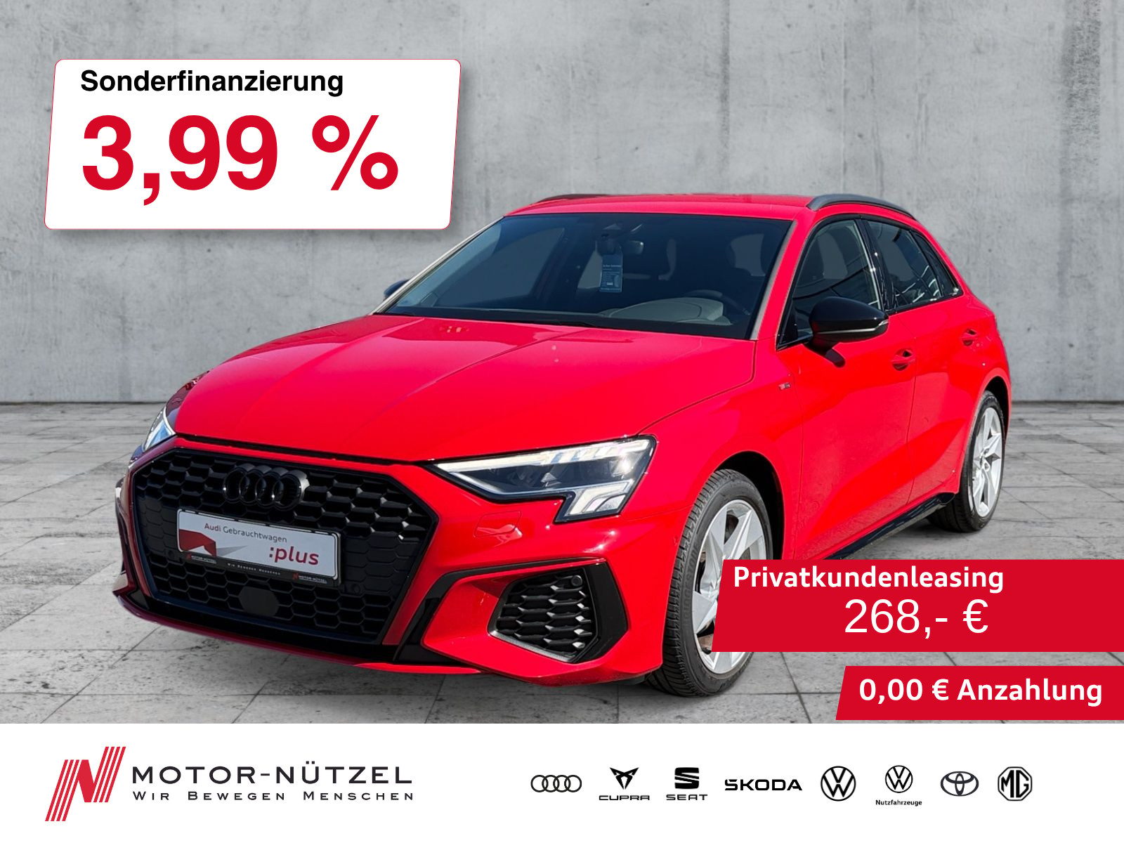 AUDI A3 Sportback 30 TDI S-LINE LED+SHZ+GRA+2xPDC+DAB