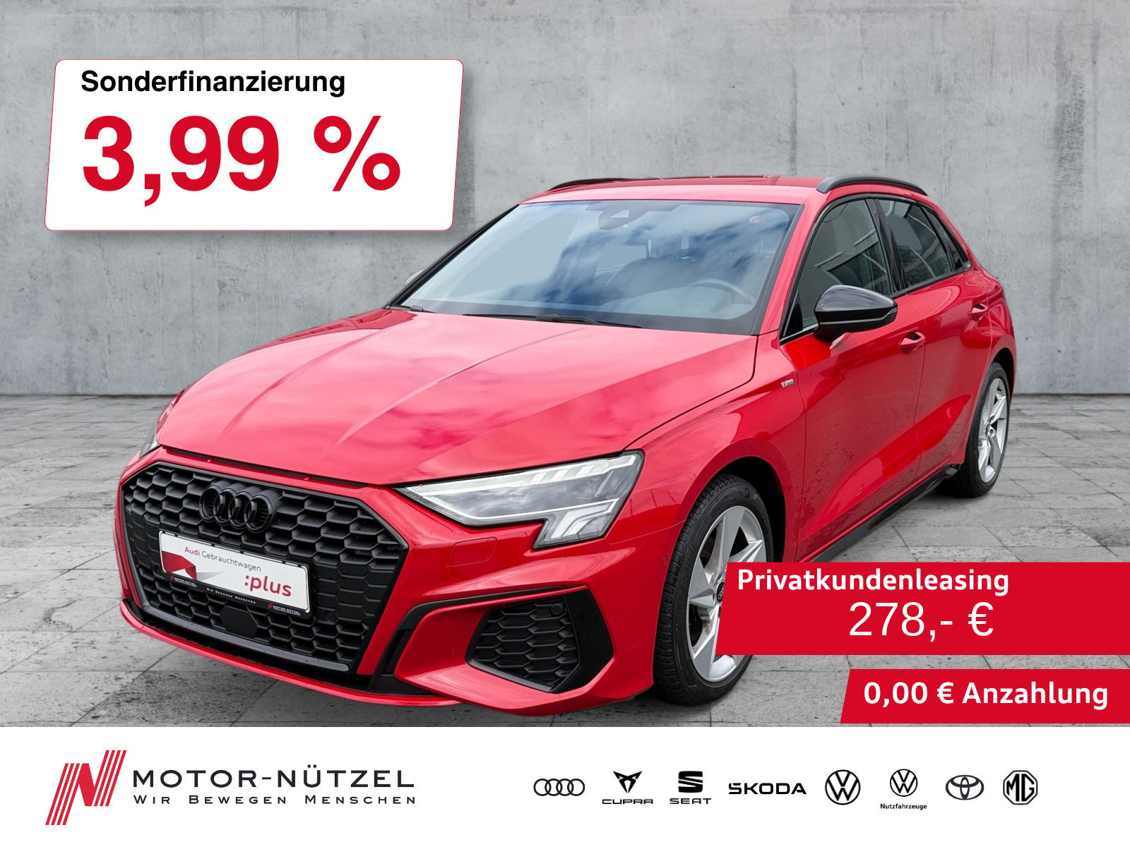 AUDI A3 Sportback 30 TDI S-LINE LED+SHZ+GRA+2xPDC+DAB