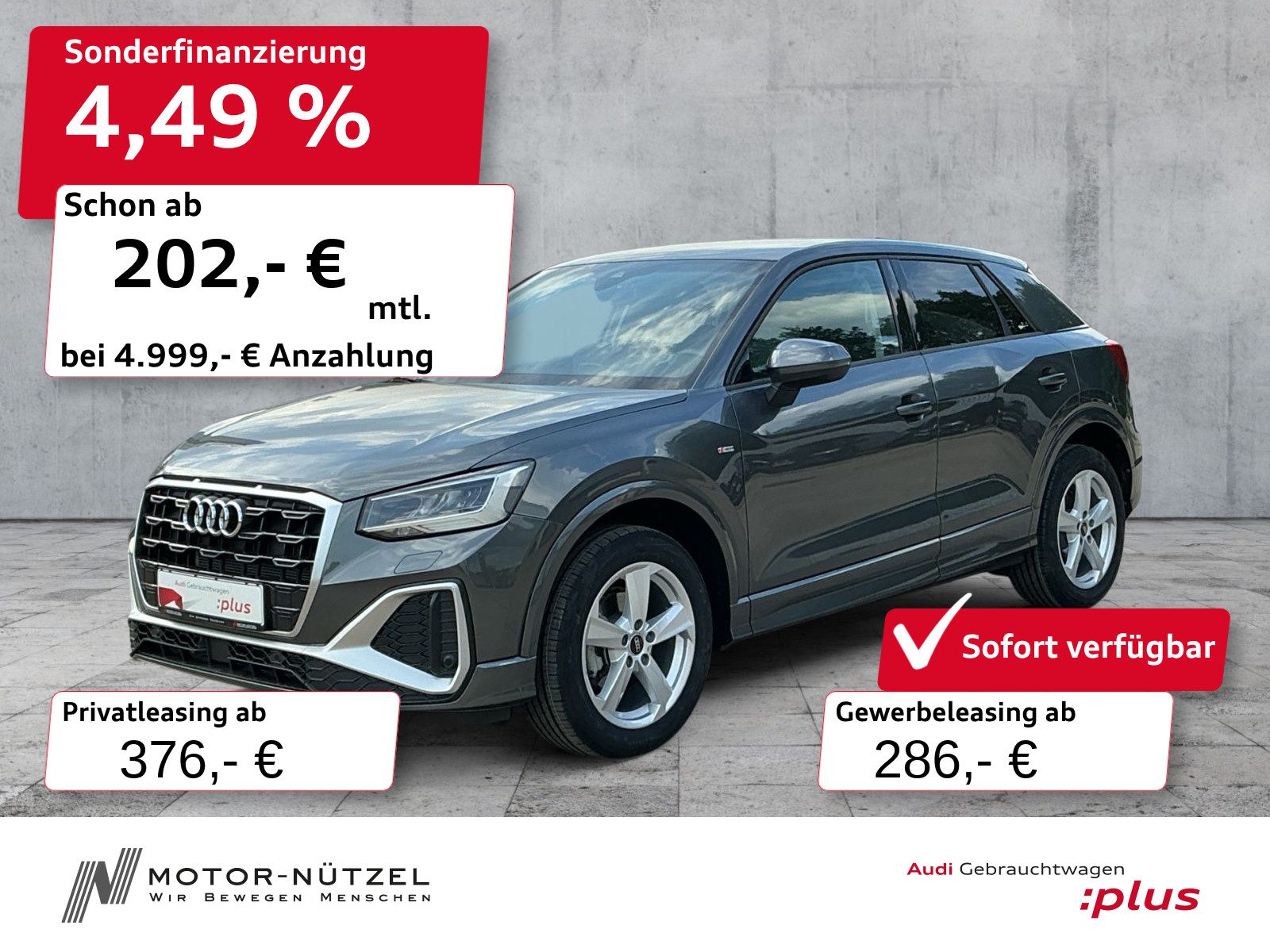 AUDI Q2 30 TDI S-LINE LED+RDK+GRA+SHZ+LM