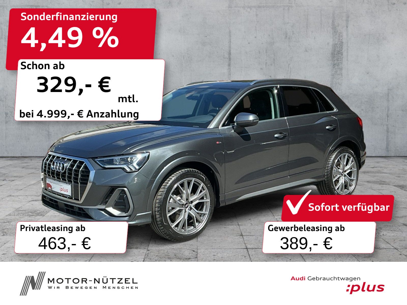 AUDI Q3 TFSI 180kW QU S-LINE LED+NAVI+2xPDC+AHK+20"LM