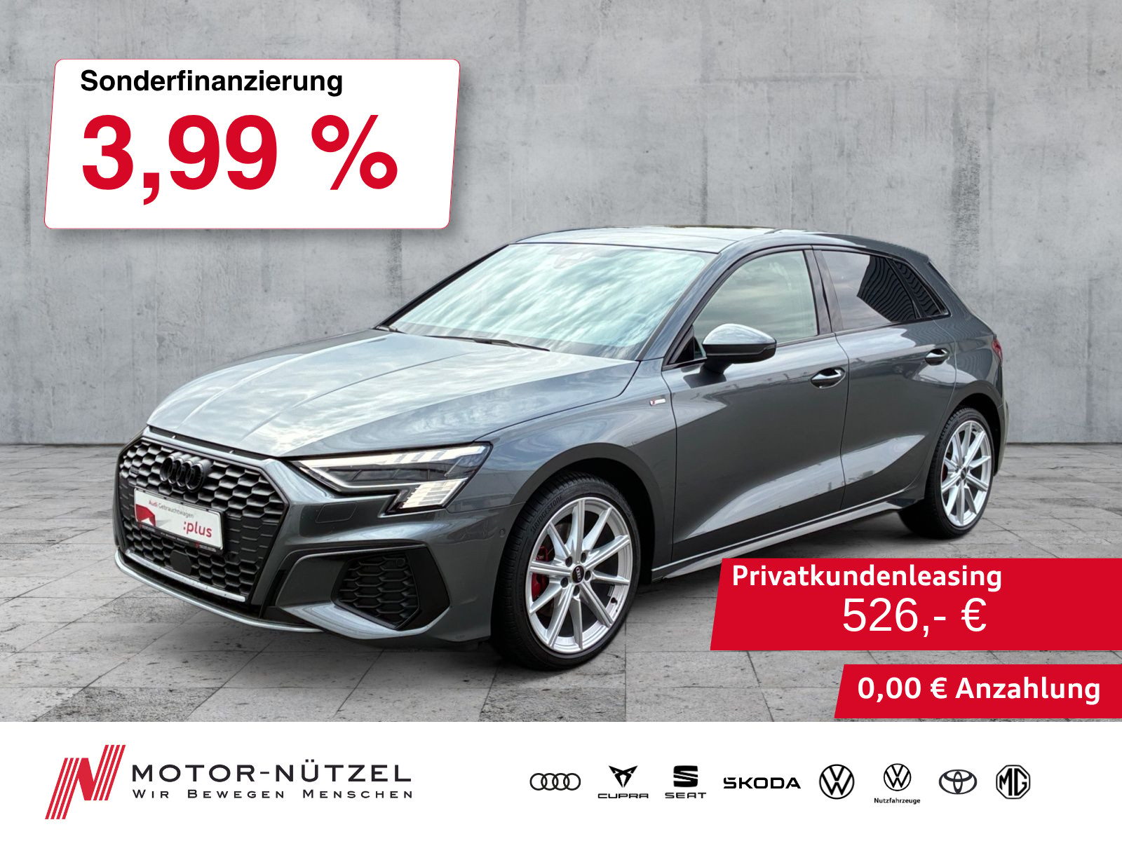 AUDI A3 Sportback 40 TDI QU S-LINE MATRIX+PANO+B&O+18