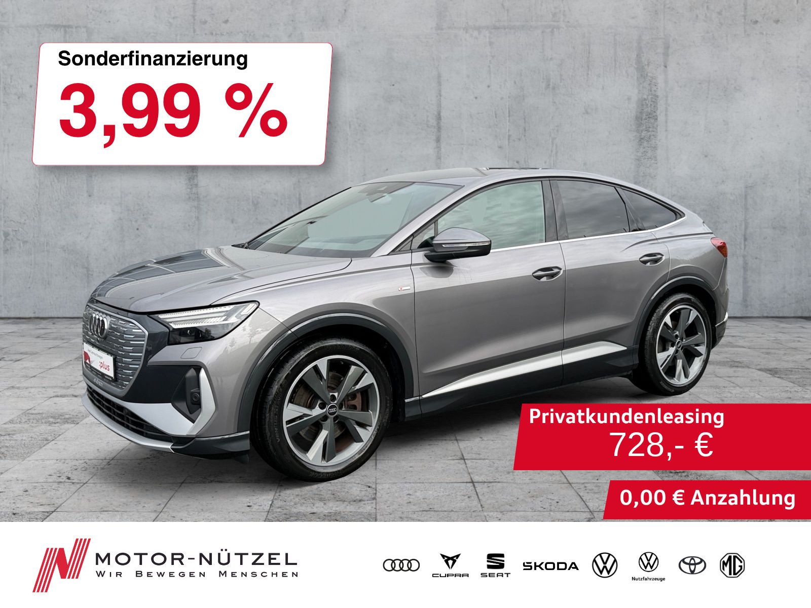 AUDI Q4 Sportback 50 e-tron QU S-LINE MATRIX+NAV+WäPu