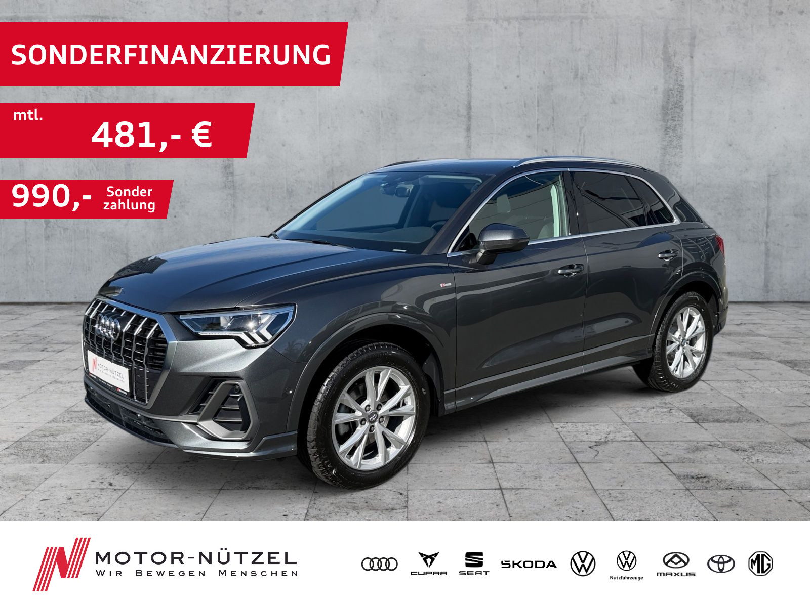 AUDI Q3 35 TFSI S-TR S-LINE LED+NAVI+ACC+SHZ+AHK+PLA