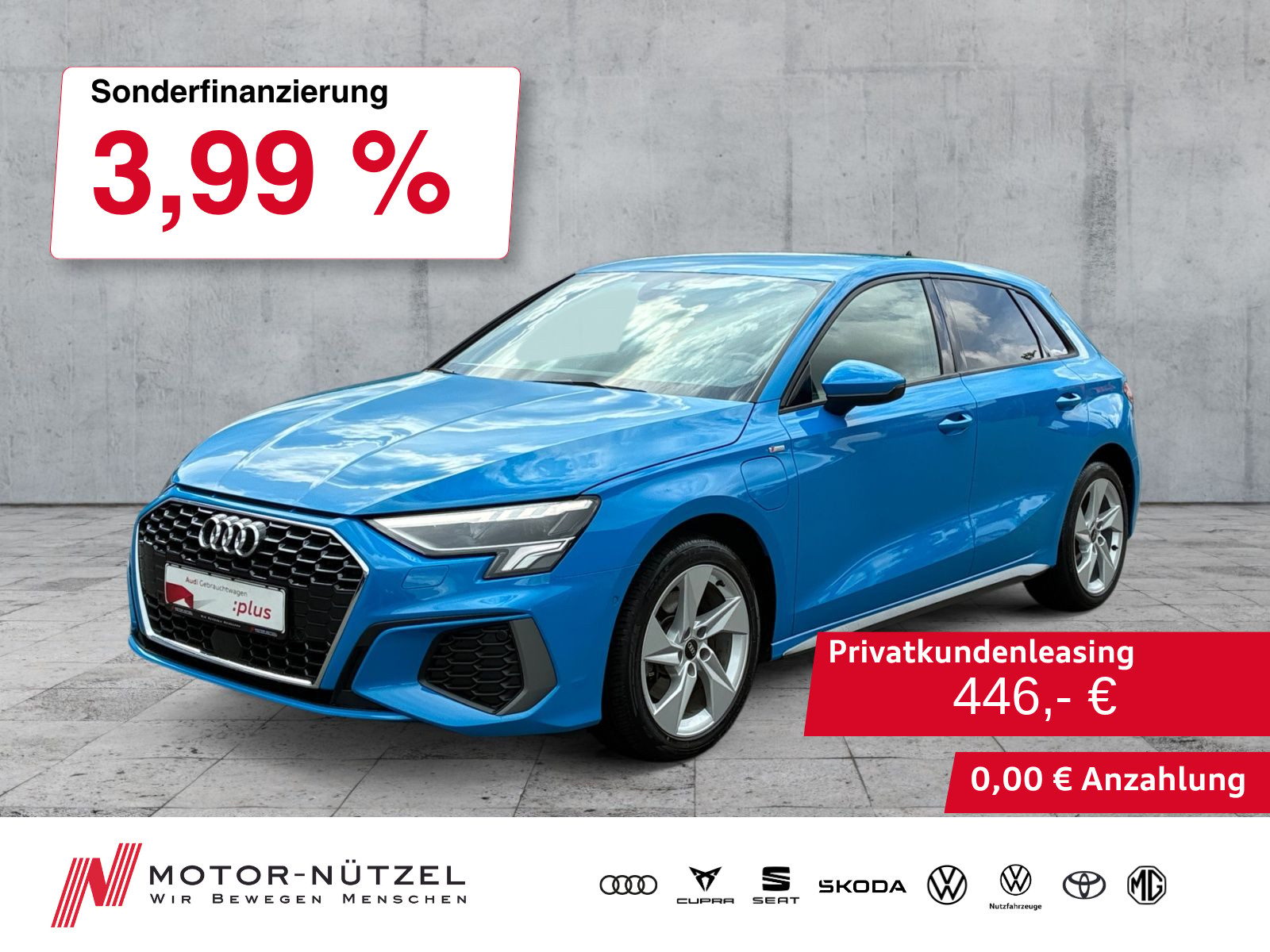 AUDI A3 Sportback 40 TFSI e 2x S-LINE LED+NAV+PDC+GRA