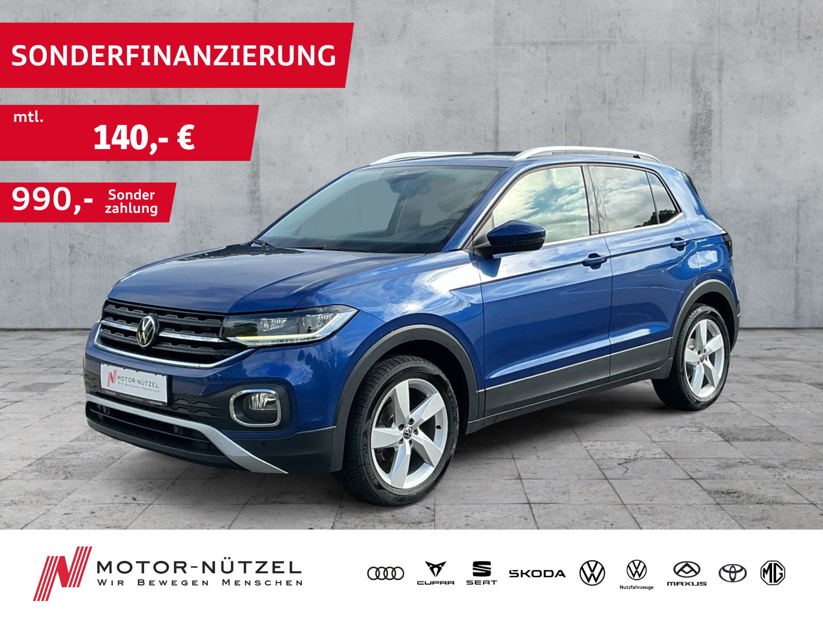 VW T-Cross 1.0TSI STYLE LED+APP+ACC+RFK+SHZ+DAB+17"