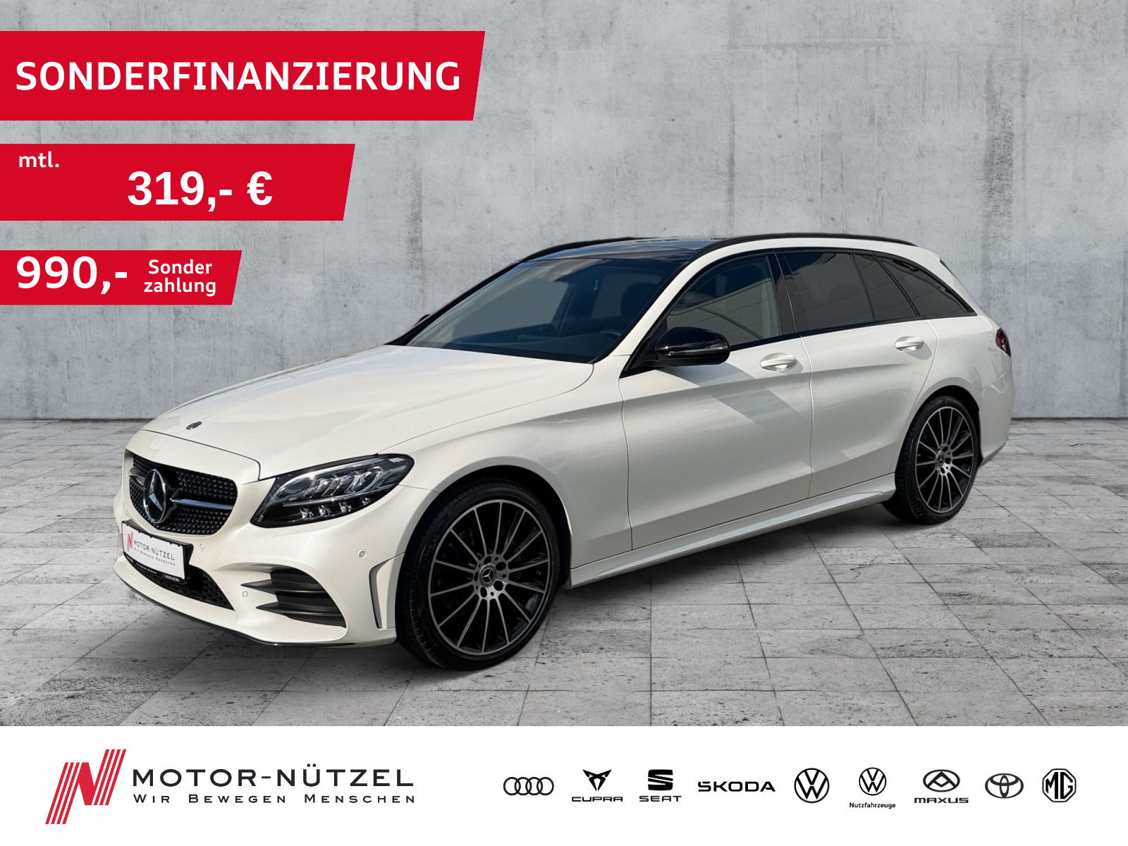 MERCEDES-BENZ C 180 T AMG LINE LED+NAV+AHK+RFK+SHZ+PANO+STDHZG