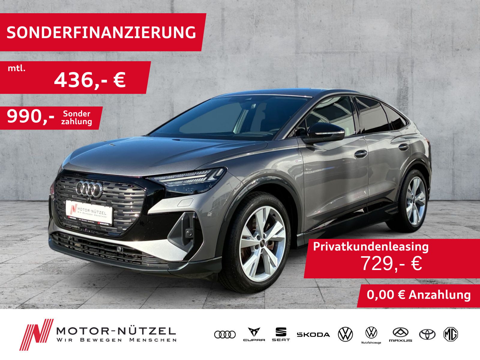 AUDI Q4 Sportback e-tron 40 S-LINE MATRIX+NAV+HuD+ACC